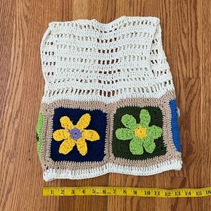 Kids retro crochet flower vest